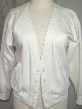 Ladies CREAM poly cotton SWEATSHIRT Size Medium Cheetah